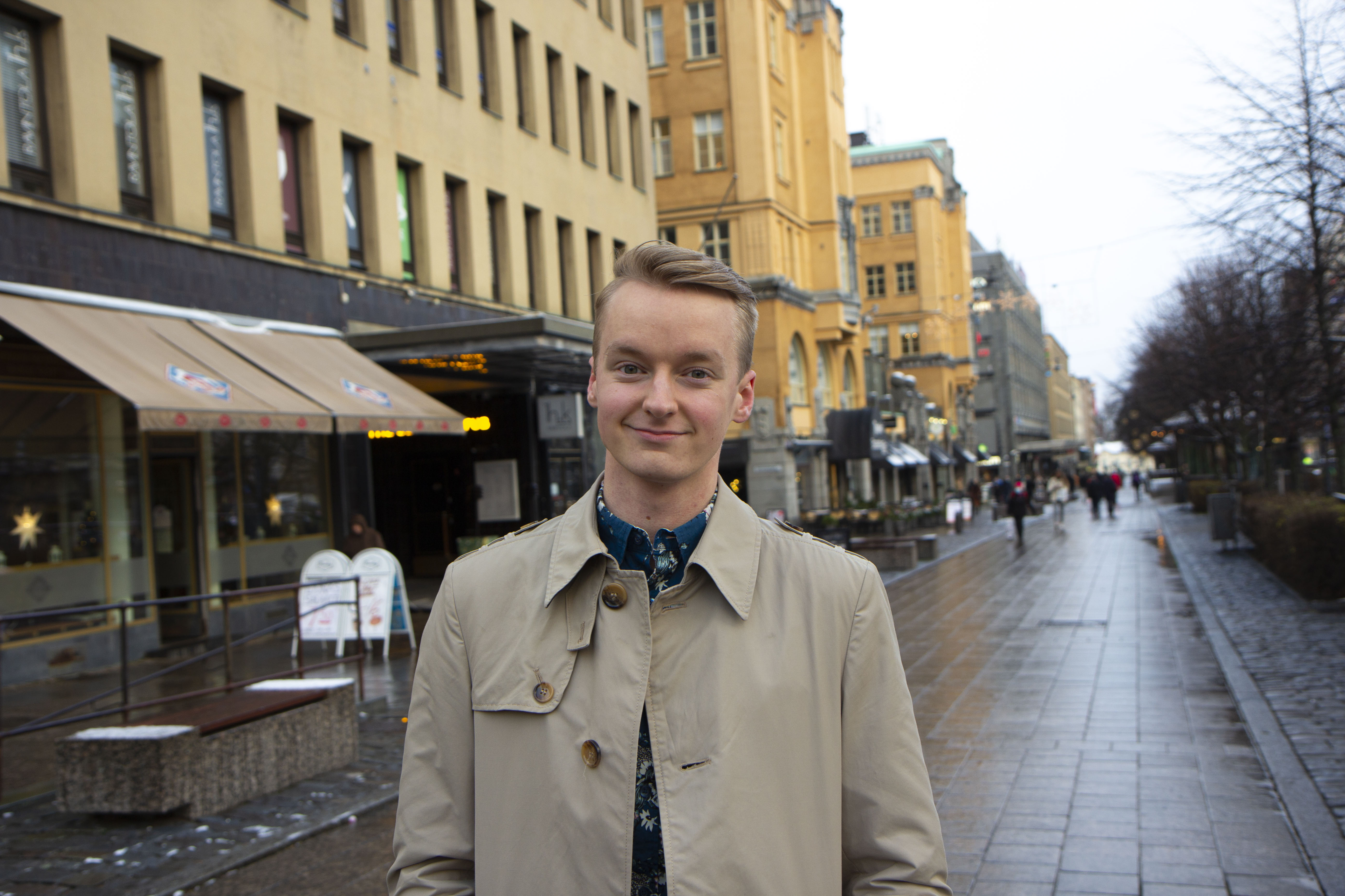 Viljami Turpeinen Vaasan keskustassa