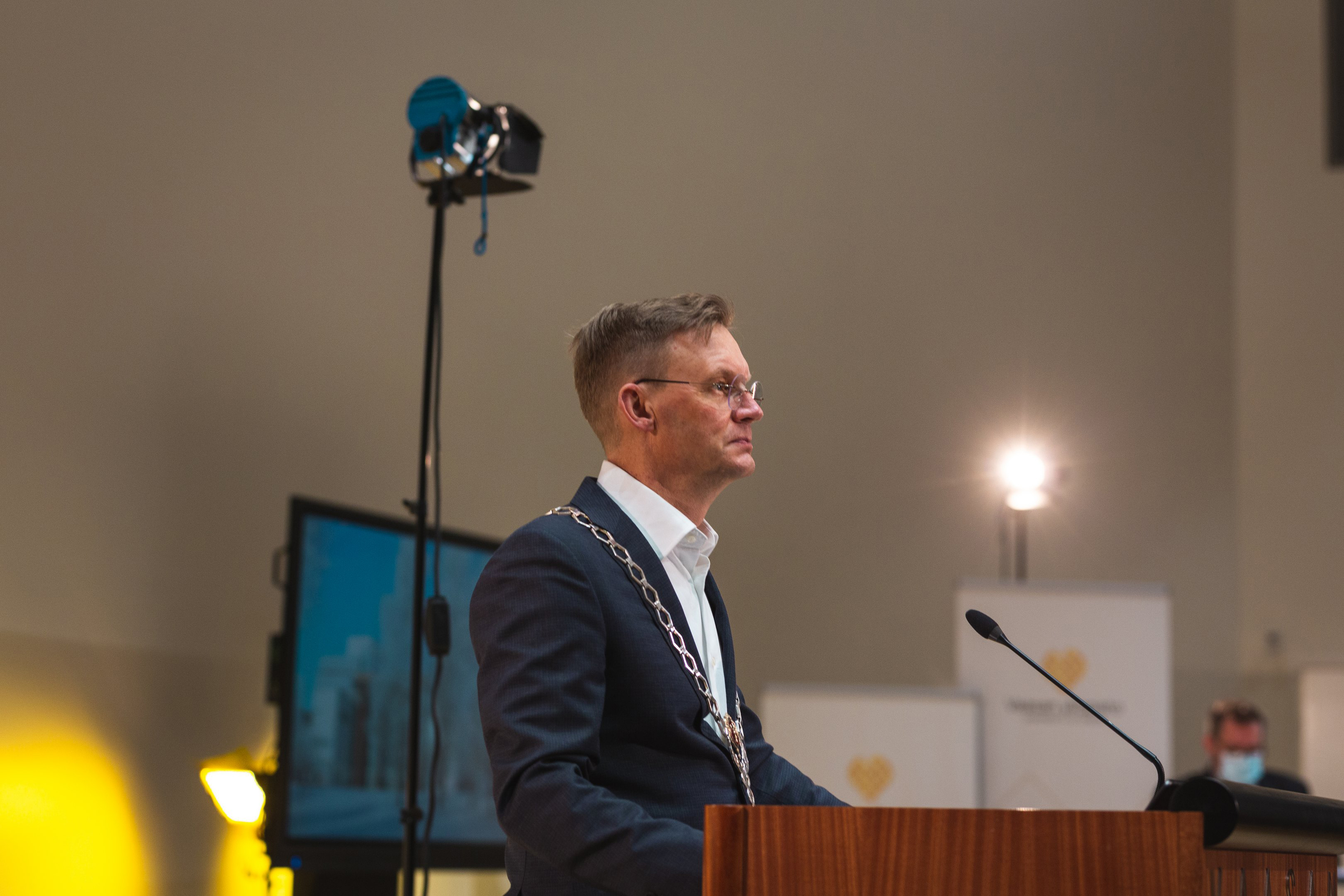 rehtori Jari Kuusisto vuosipäivän juhlassa