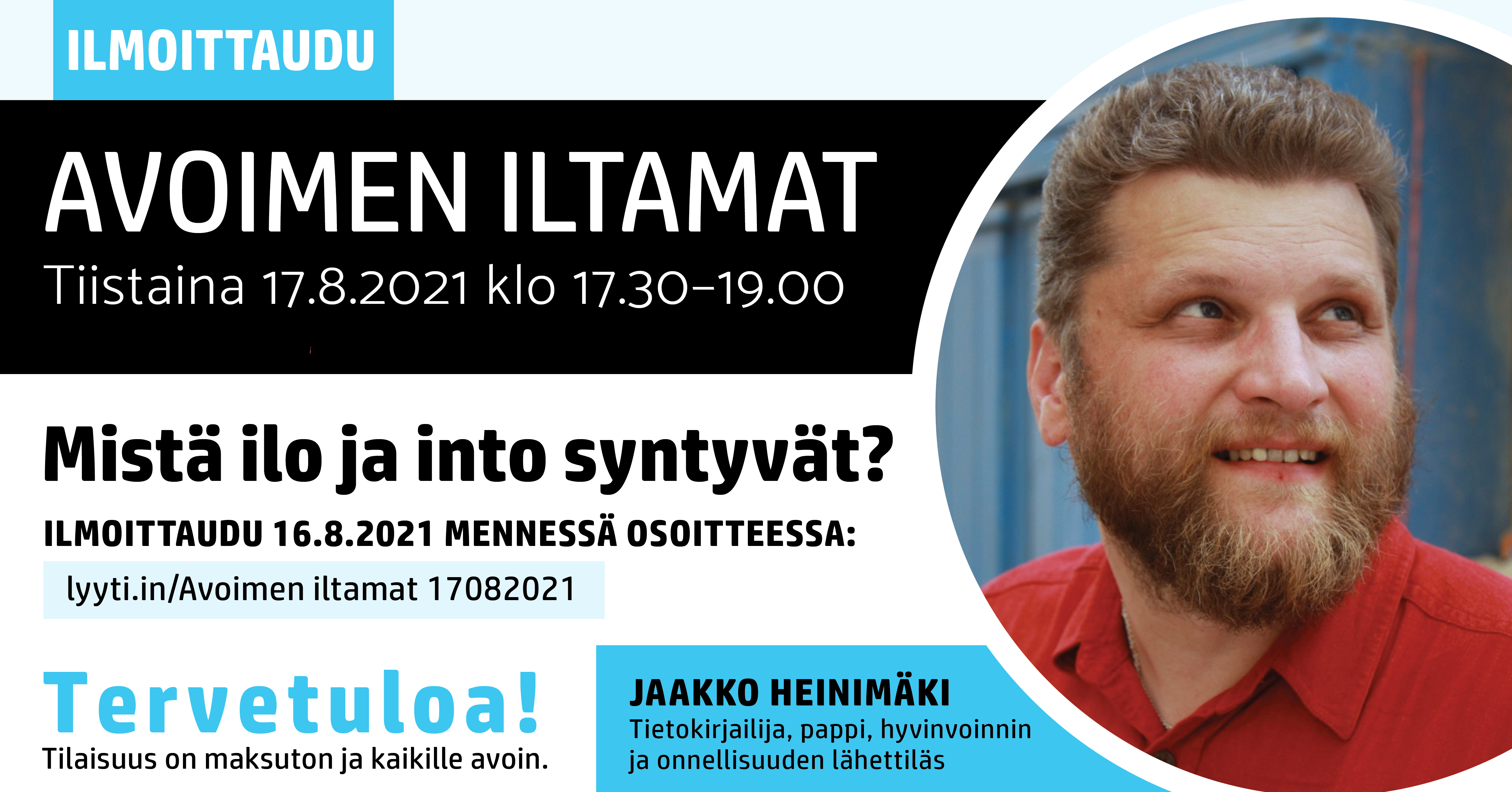 Avoimen iltamat mainos
