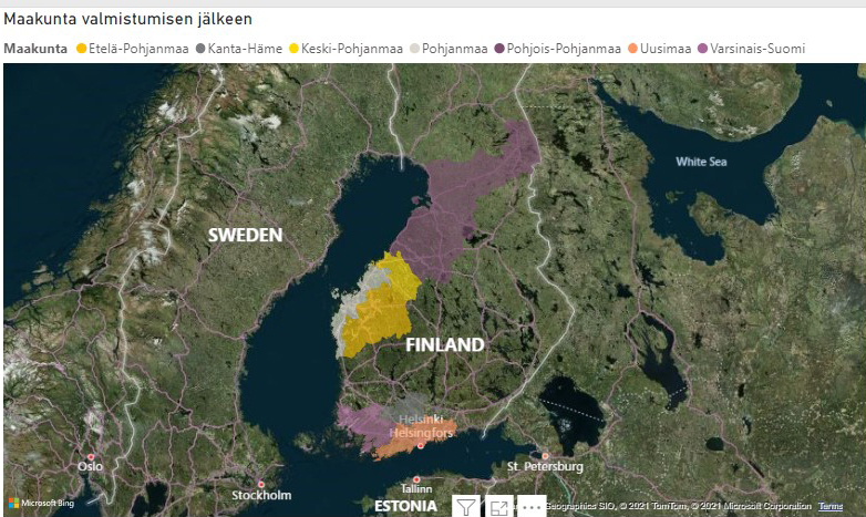 Maakunta valmistumisen jälkeen