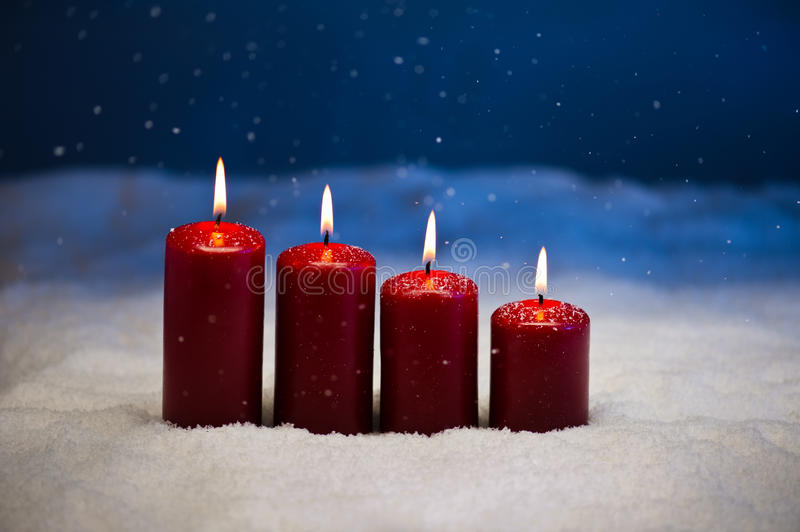 Candles in snow