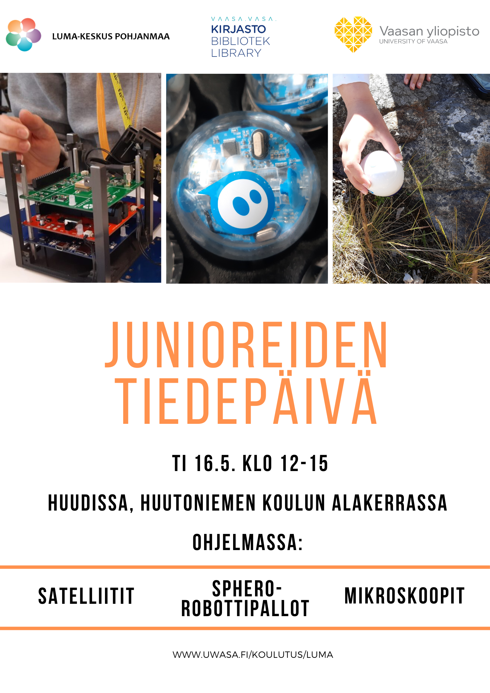 satelliitti, robottipallo, mikroskooppi