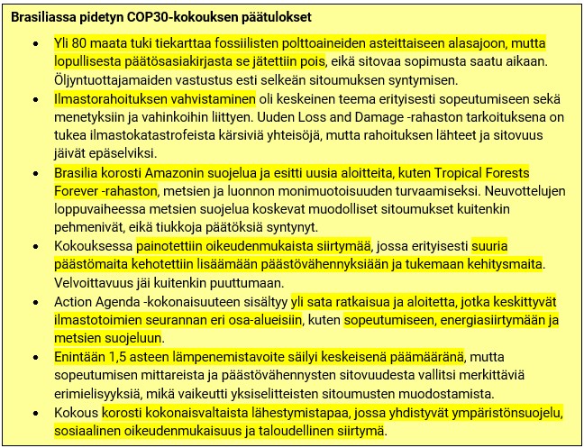 COP30_päätulokset