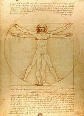 Leonardo da Vinci (1452-1519): Vitruviuksen mies (n. 1495)