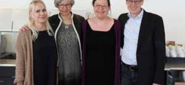 Vaasan yliopiston julkisoikeuden oppiaineen väkeä: Niina Mäntylä, Eija Mäkinen, Laura Perttola ja Kristian Siikavirta.