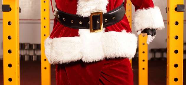 Santa Claus having a break in training
