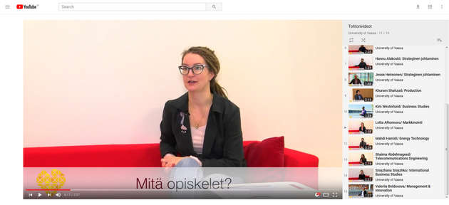 Vaasan yliopiston 15 tohtoriksi kouluttautuvaa kertoo 100 sekunnin videoissaan, millaisia taitoja koulutus on heille antanut ja millaista hyötyä tohtorin palkkaavat työnantajat saavat.