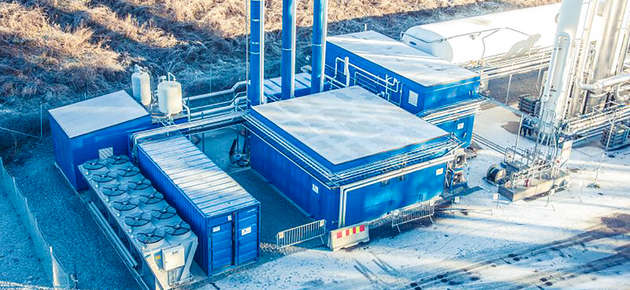 Biokaasun nesteytyslaitos Norjassa, kuva: Wärtsilä