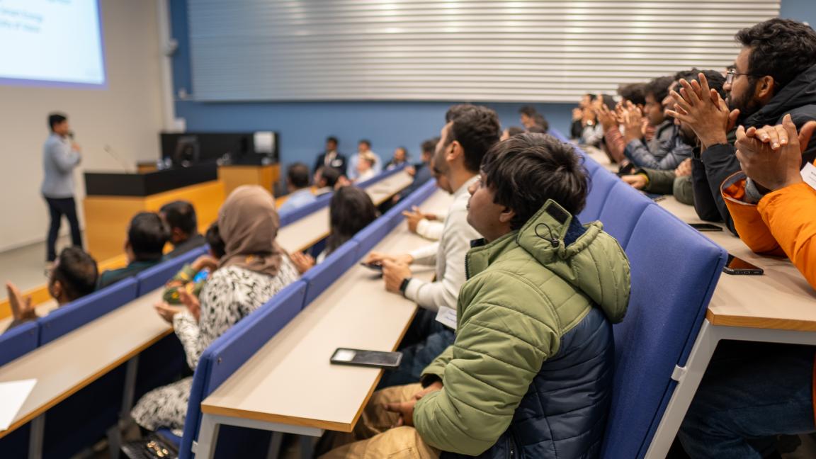 Audience at University of Vaasa Nissi auditorium.