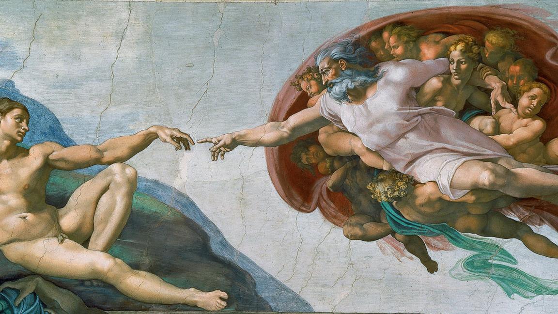 Michelangelo (1475-1564): Aatamin luominen (1511)