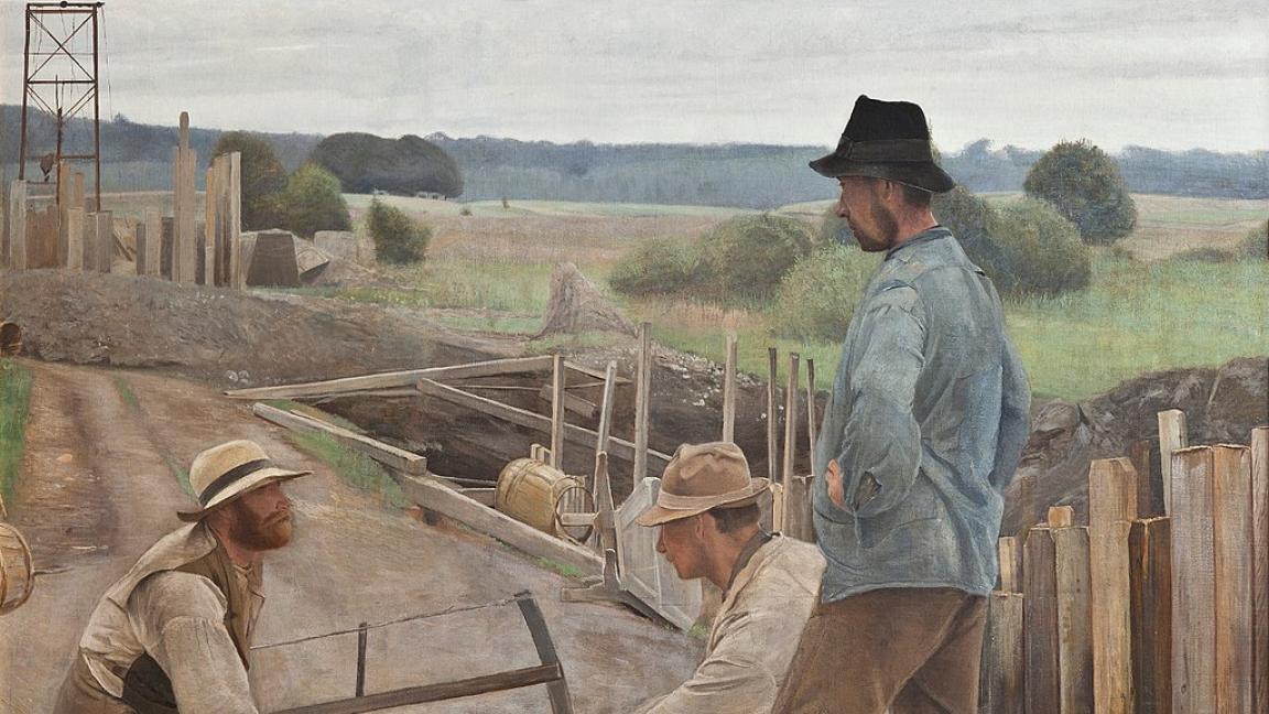 Laurits Andersen Ring (1854-1933): Työntekijöitä vesijohdolla Søndersøssä (1901)