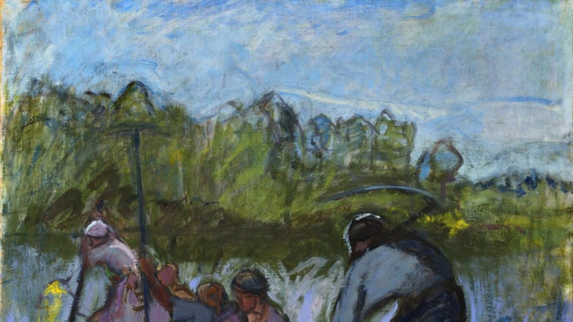Ellen Thesleff (1869-1954): Elonkorjaajia veneessä II (1924)