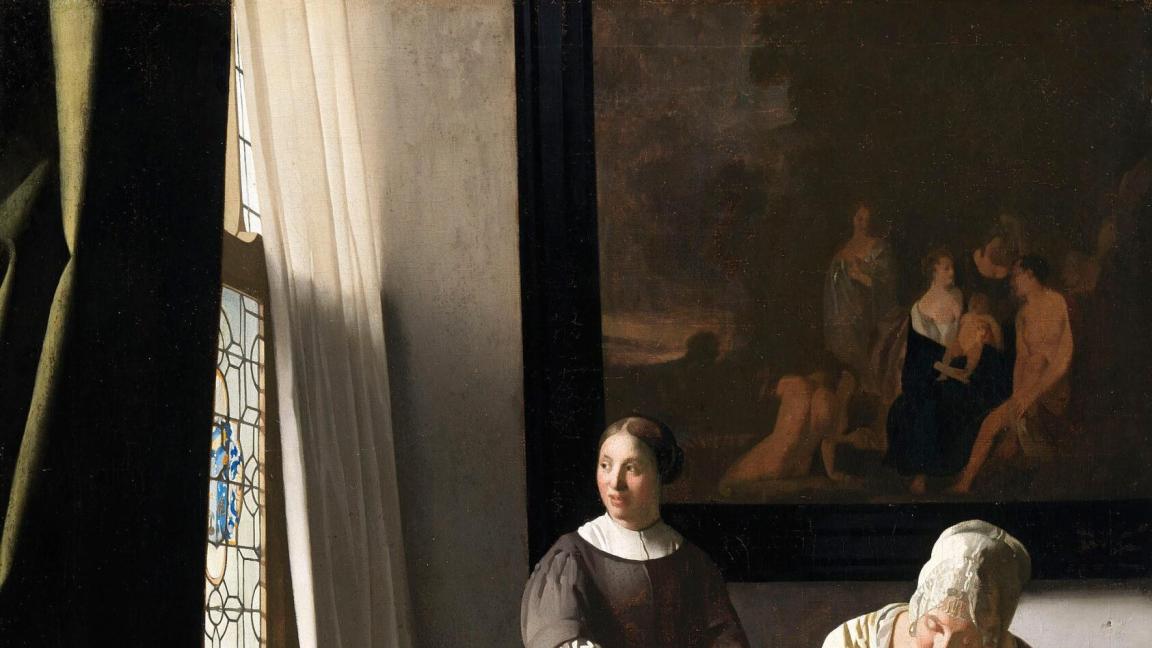 Johannes Vermeer (1632-1675): Kirjettä kirjoittava nainen ja sisäkkö (n. 1670-1671)