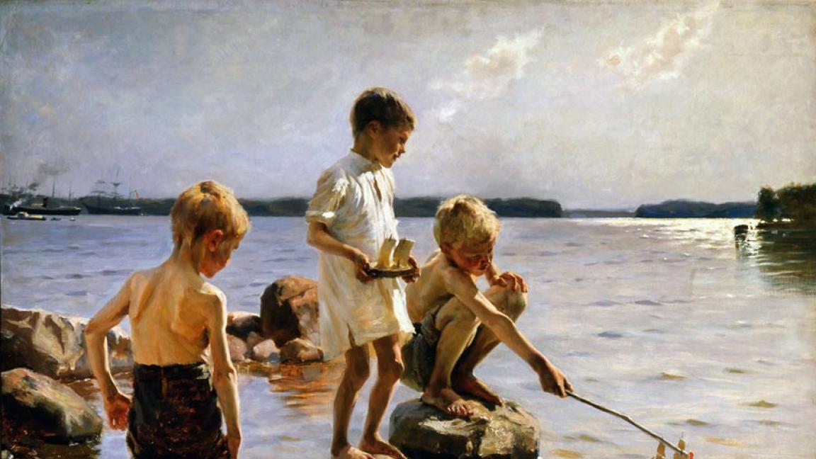 Albert Edelfelt (1854-1905): Leikkiviä poikia rannalla (1884)