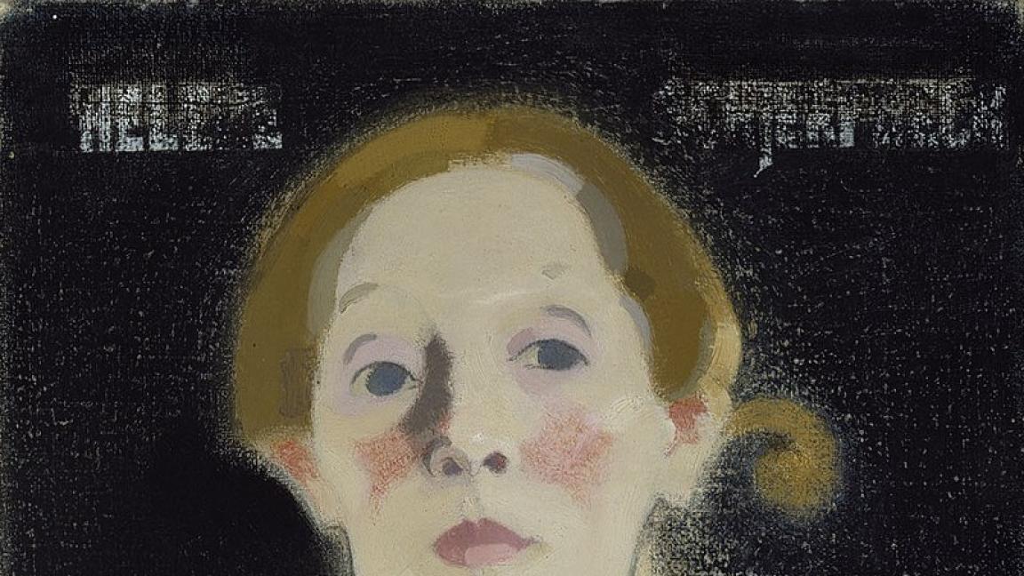 Helene Schjerfbeck (1862-1946): Mustataustainen omakuva (1915)