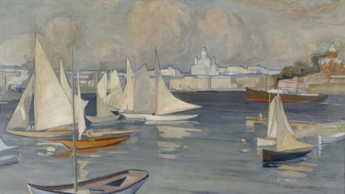 Albert Edelfelt (1854-1905): Nyländska Jaktklubbenin soutusatama Helsingissä (1899)