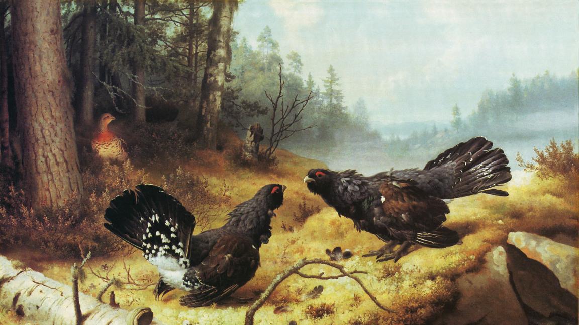 Ferdinand von Wright (1822-1906): Taistelevat metsot (1886)