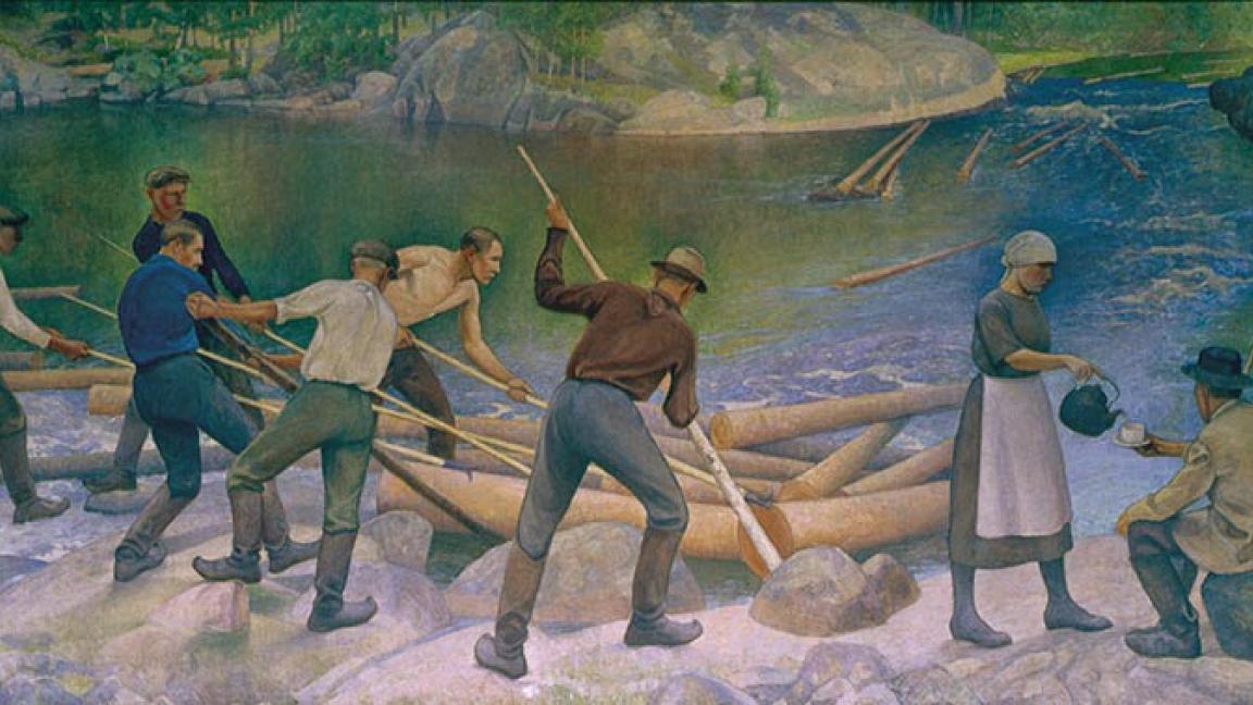 Pekka Halonen (1865-1933): Tukinuittajat (1925)