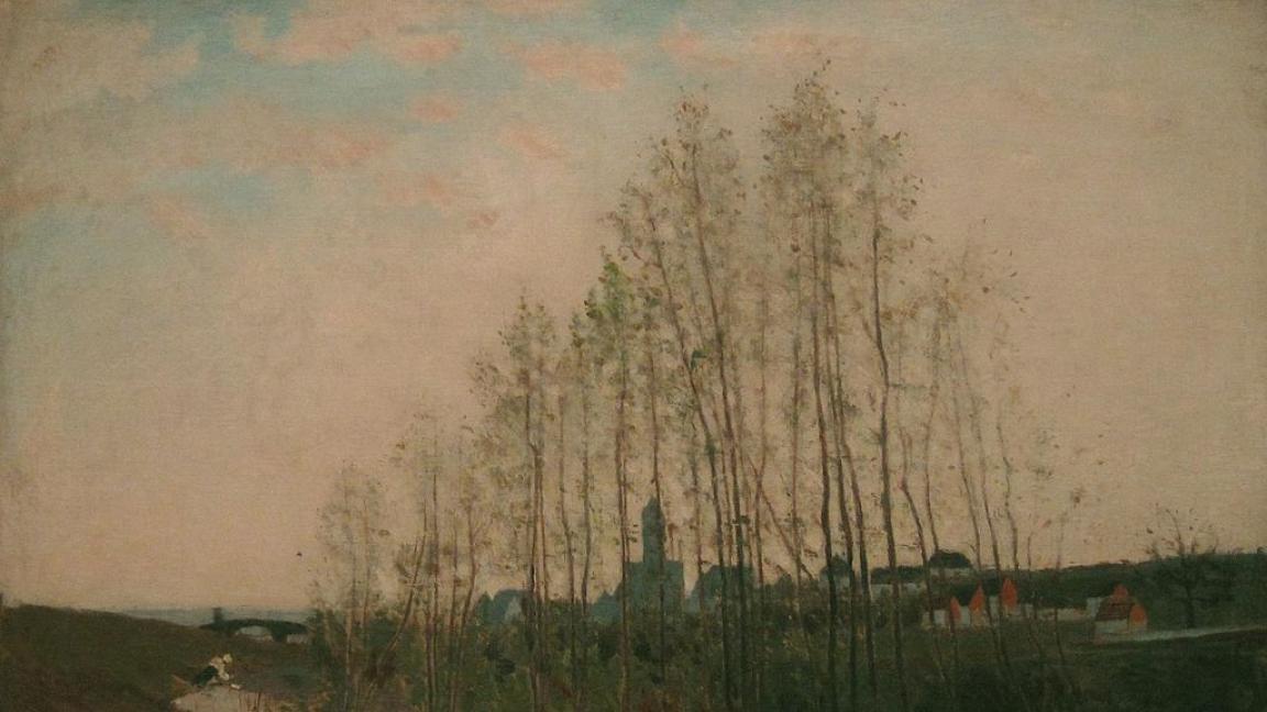 Carl Fredrik Hill (1849-1911): Tulvamaisema ja pyykkäri (1876)