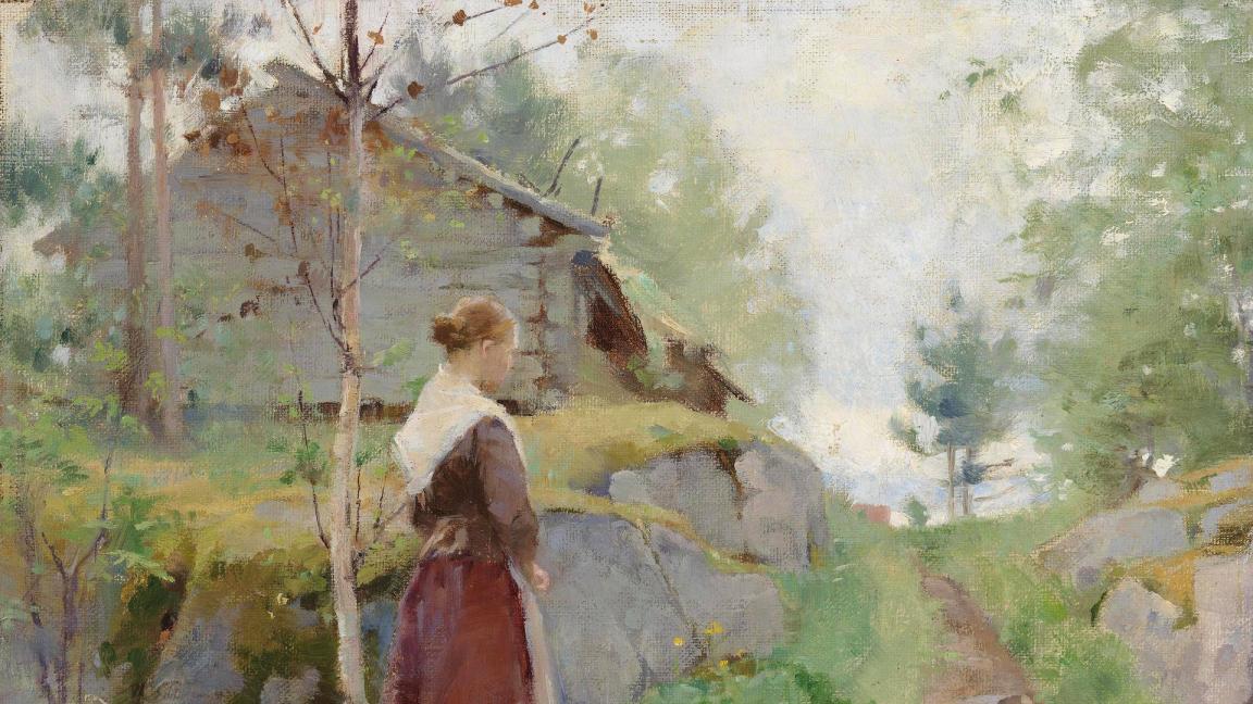 Helene Schjerfbeck (1862-1946): Tyttö Barösundista (1885-1890)
