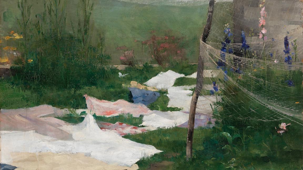 Helene Schjerfbeck (1862-1946): Vaatteita kuivumassa (1883)