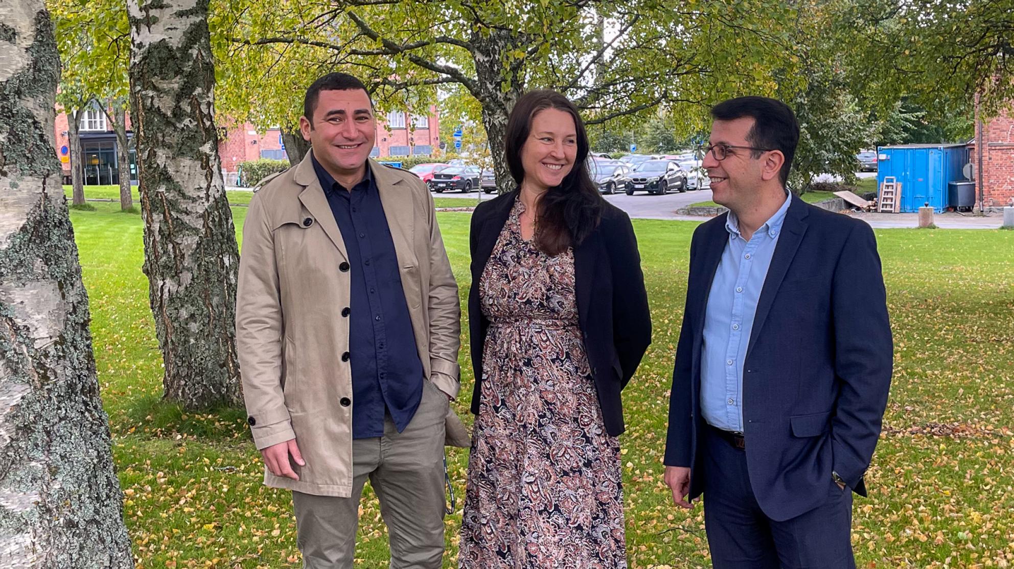 Researchers Bahaa Eltahawy, Petra Berg and Mazaher Karimi from the University of Vaasa.