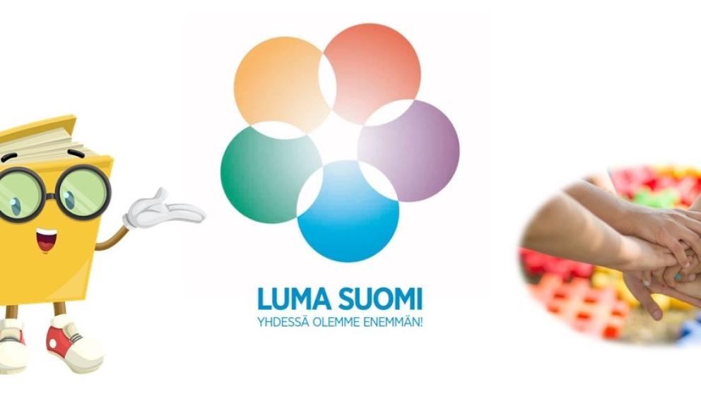LUMA-keskuksen logo ja teksti "Yhdessä olemme enemmän"