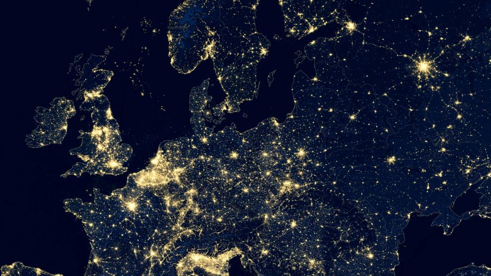Satelliittikuva Euroopasta
