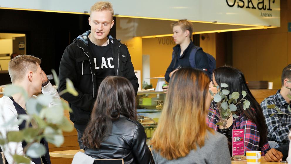 Students at the coffee break