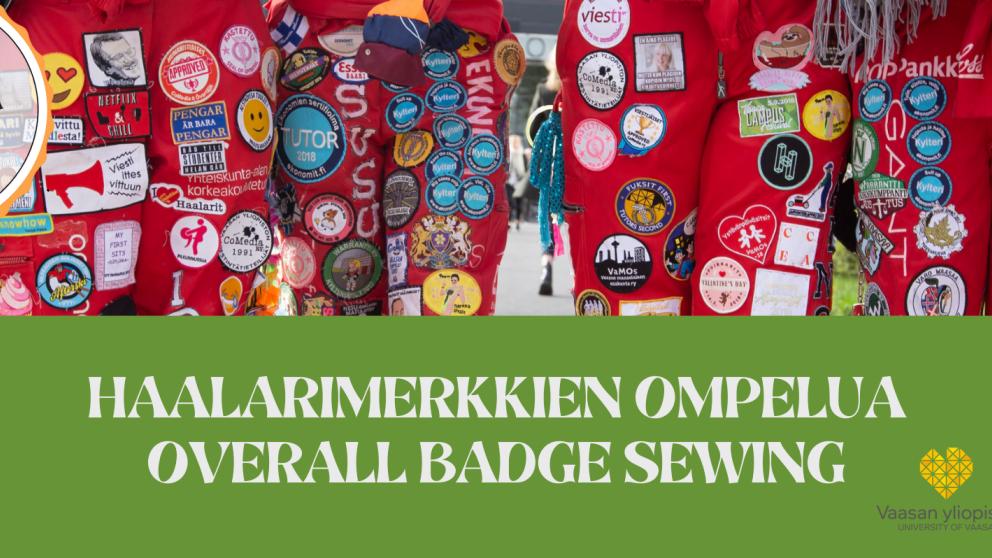 Haalarimerkkien ompelua - Overall badge sewing