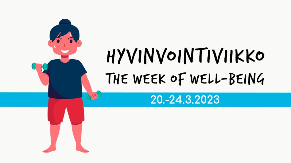 Hyvinvointiviikko viikko kevät banner Week of wellbeing spring banner