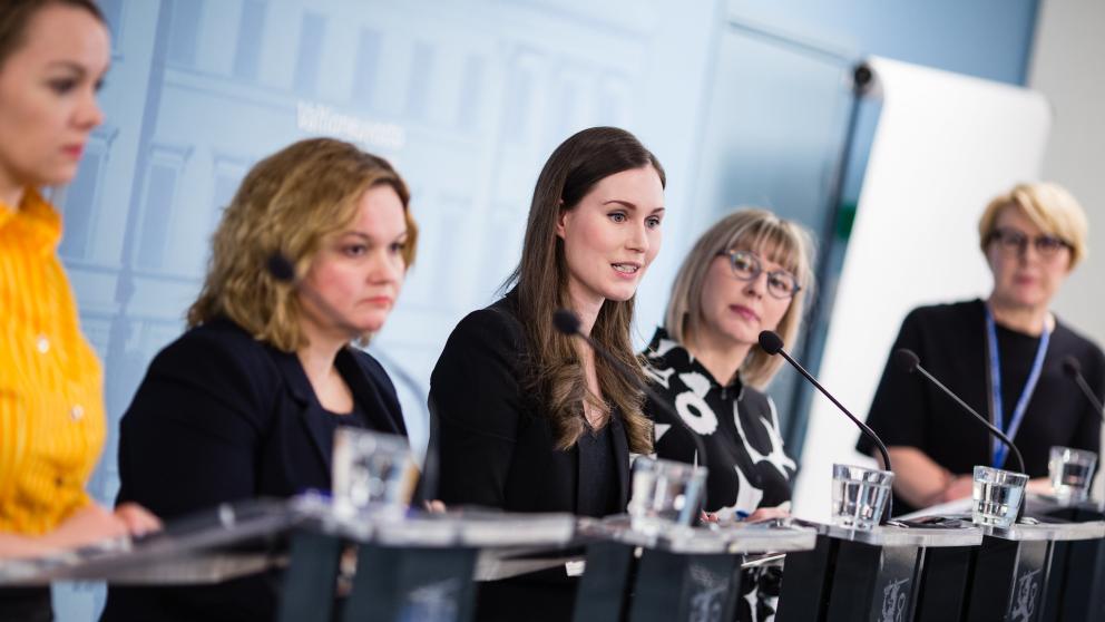 Arkistokuva Valtioneuvoston tiedotustilaisuus koronasta vuonna 2020 kuva: VNK Flickr CC