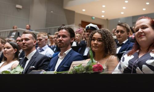 Graduates in auditorium Levon during graduation ceremony Publiikki