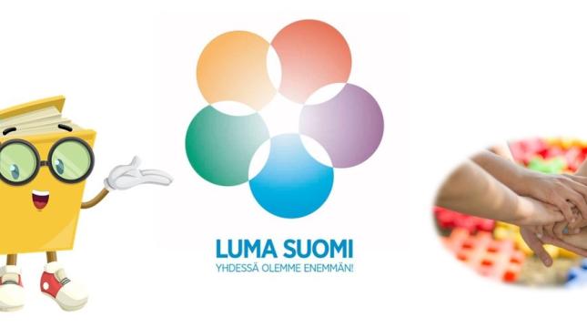 LUMA-keskuksen logo ja teksti "Yhdessä olemme enemmän"