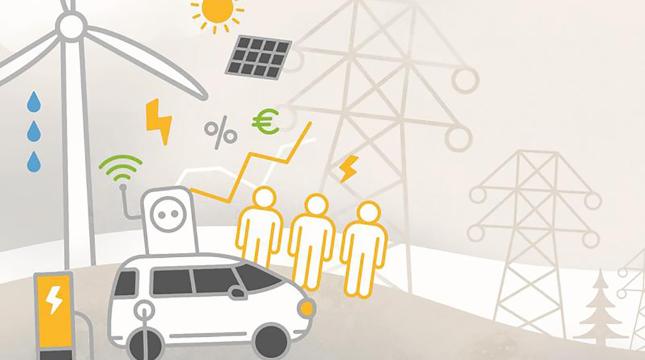 digitaalista energiaa tuulivoimala sähköauto