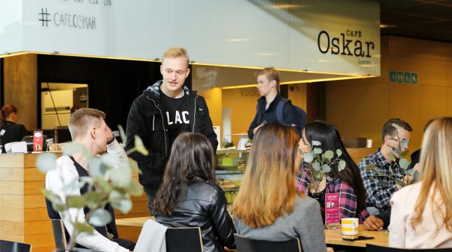 Students at the coffee break