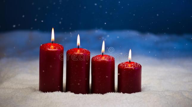 Candles in snow