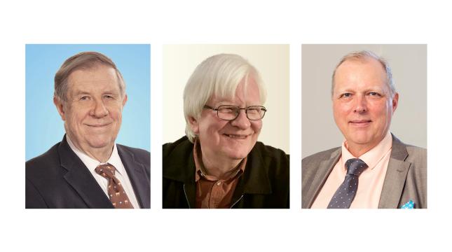Työelämäprofessorit Eero Lehti, Glenn Edens ja Sami Karhu