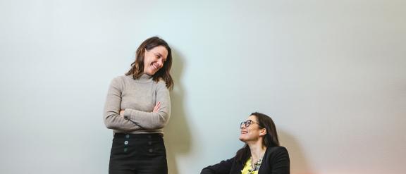 Jenni Kantola and Annika Tidström smiling at each other