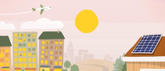 Grafiikkakuva: autoja, juna, ihmisiä, tie
