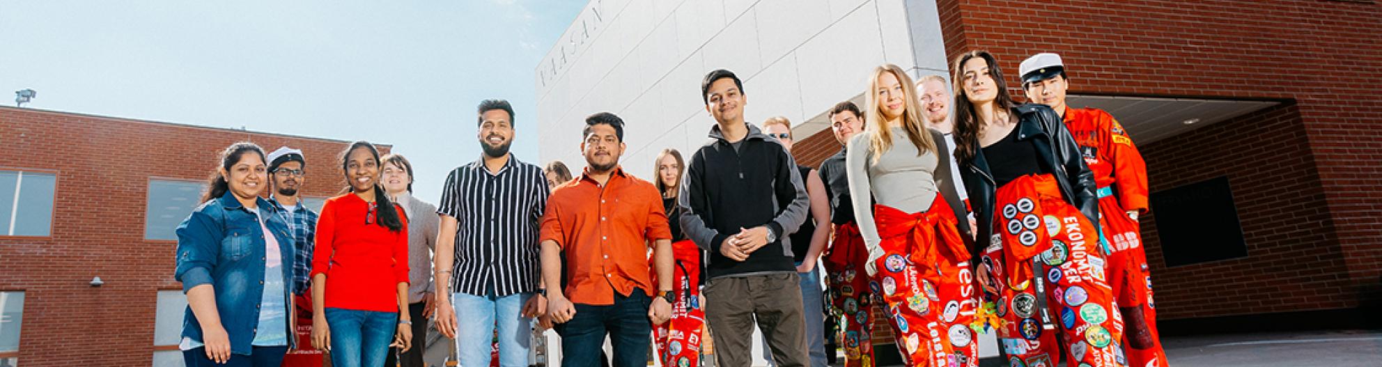 Students at the main entrance
