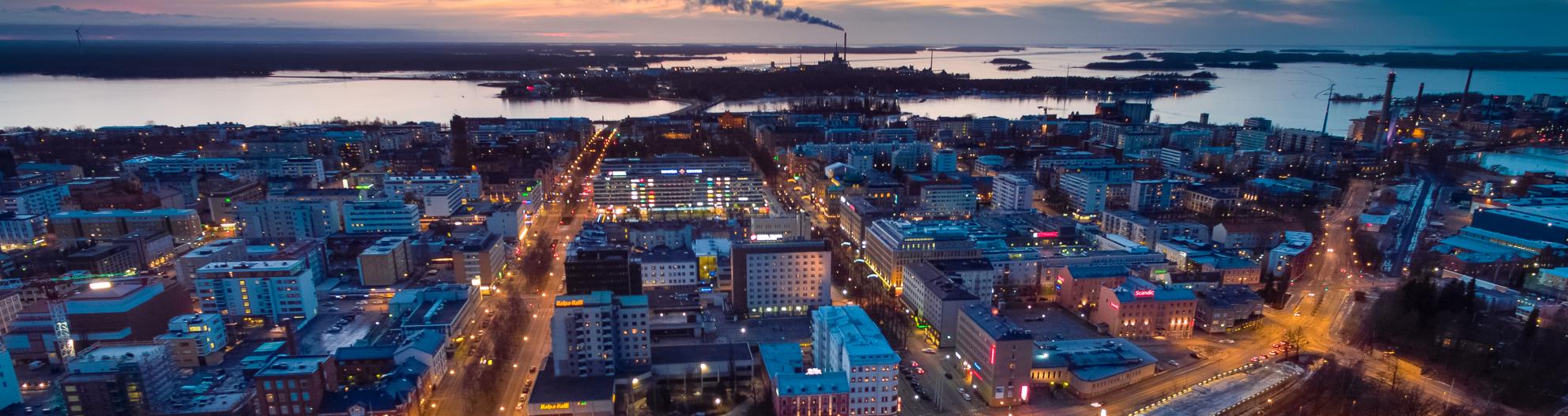 City of Vaasa in the evening