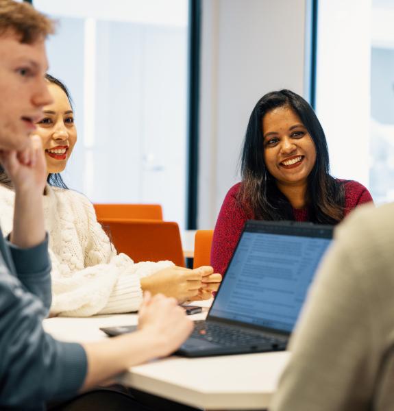 Opiskelijat tekevät ryhmätyötä. 