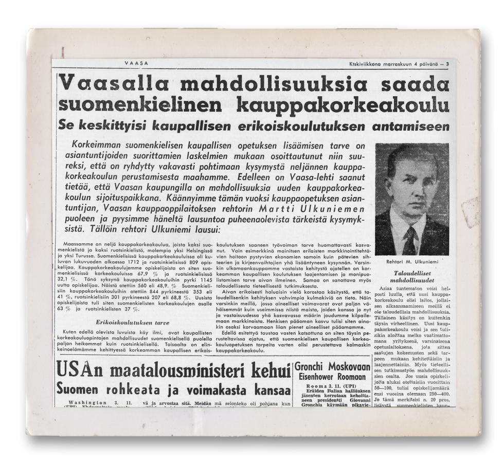Vaasa-lehti 4.11.1959