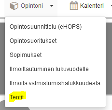 tentti-ilmoittautuminen Pepissä