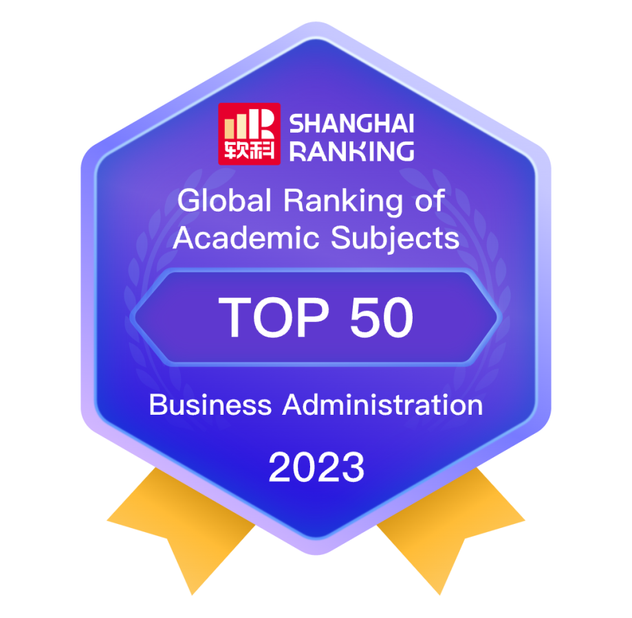 Shanghai Ranking GRAS top 50 Business Administration