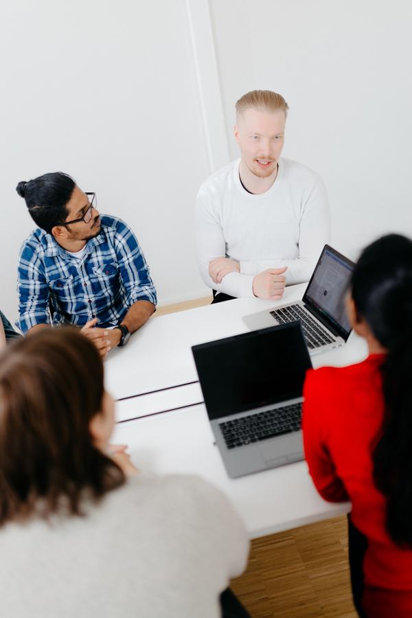 university students discussing