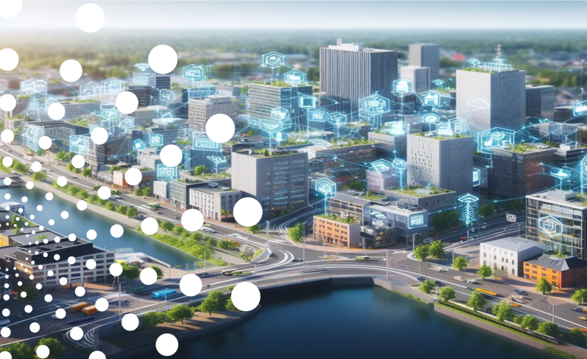 Tekoälyn generoima kuva Vaasa IoT-hankkeen posterikuvaksi.