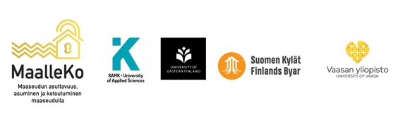 Logot MaalleKo, KAMK, UEF, Suomen Kylät, Vaasan yliopisto