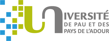 Blue and green logo of Universite de Pau et Des Pays De L'Adour